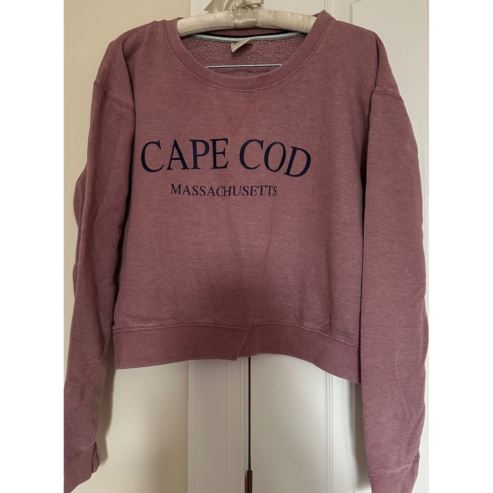 US Vintage Cape Cod Massachusetts Cropped Sweatshirt Pullover Top L runs smaller